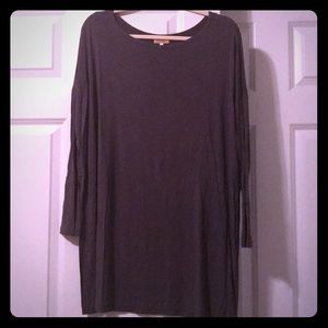 Gray LS Piko Tunic Top
